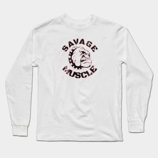 SAVAGE MUSCLE BULLDOG Long Sleeve T-Shirt